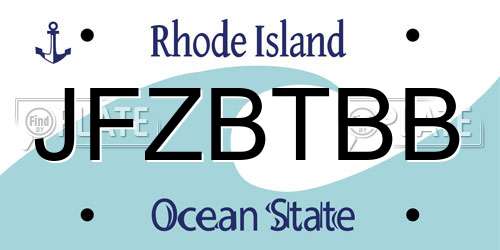 JFZBTBB Rhode Island License Plate
