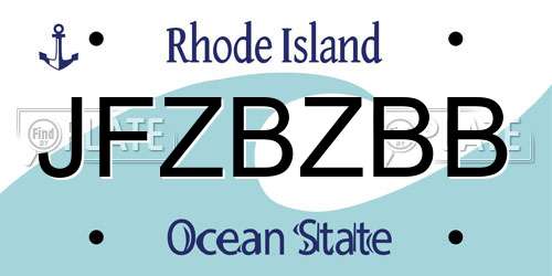 JFZBZBB Rhode Island License Plate