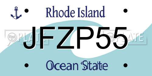 JFZP55 Rhode Island License Plate