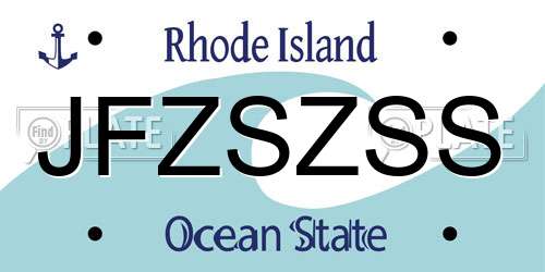JFZSZSS Rhode Island License Plate
