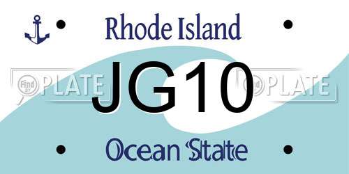 JG10 Rhode Island License Plate