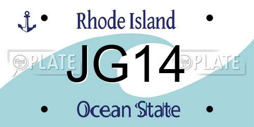 JG14 Rhode Island License Plate