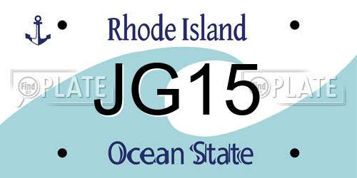 JG15 Rhode Island License Plate
