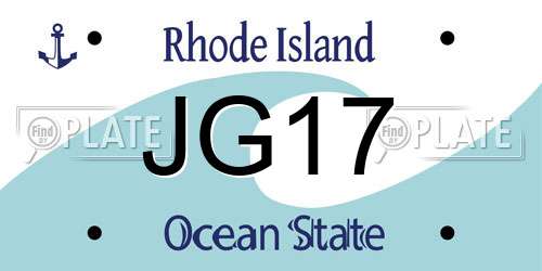 JG17 Rhode Island License Plate