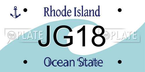 JG18 Rhode Island License Plate
