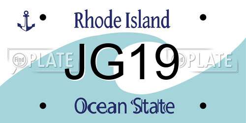 JG19 Rhode Island License Plate