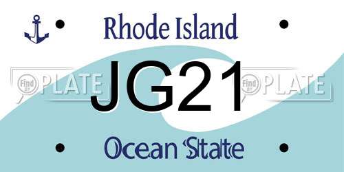 JG21 Rhode Island License Plate