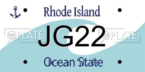 JG22 Rhode Island License Plate