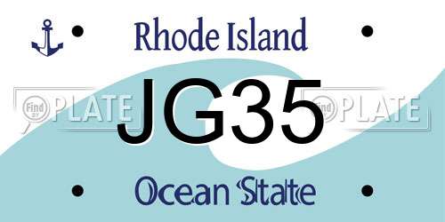 JG35 Rhode Island License Plate