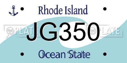 JG350 Rhode Island License Plate