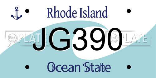 JG390 Rhode Island License Plate
