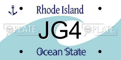 JG4 Rhode Island License Plate