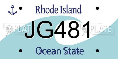 JG481 Rhode Island License Plate