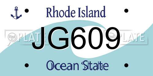 JG609 Rhode Island License Plate