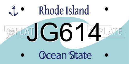 JG614 Rhode Island License Plate