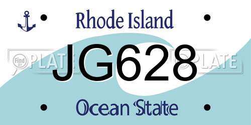 JG628 Rhode Island License Plate