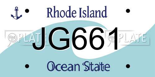 JG661 Rhode Island License Plate