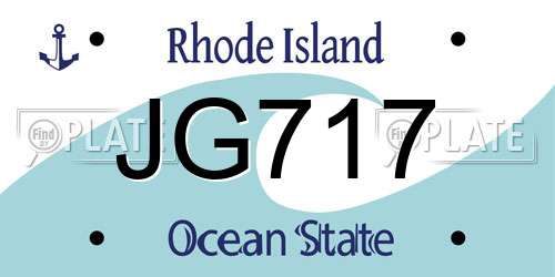 JG717 Rhode Island License Plate