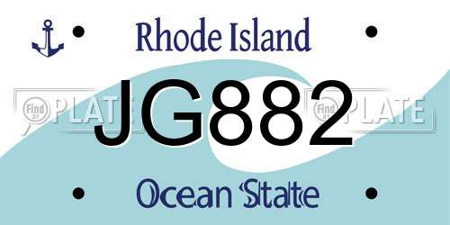 JG882 Rhode Island License Plate