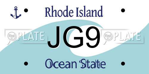 JG9 Rhode Island License Plate
