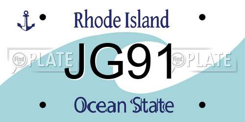 JG91 Rhode Island License Plate
