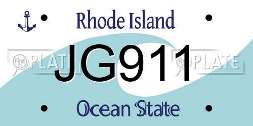 JG911 Rhode Island License Plate
