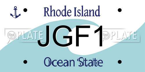 JGF1 Rhode Island License Plate