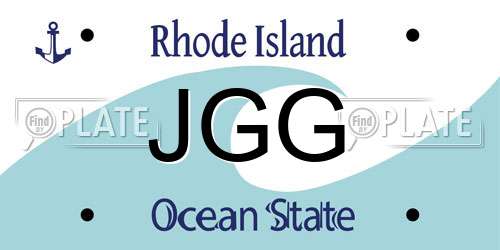 JGG Rhode Island License Plate