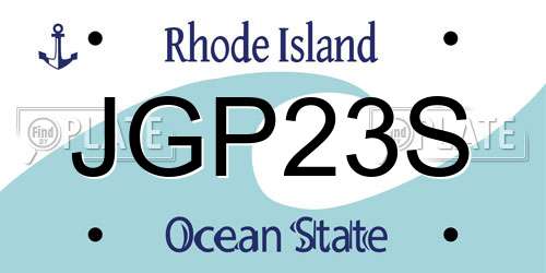 JGP23S Rhode Island License Plate