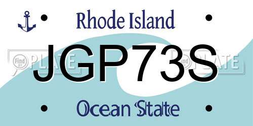 JGP73S Rhode Island License Plate
