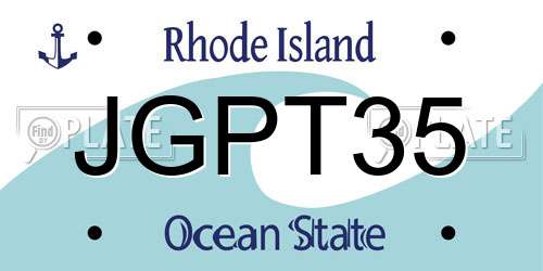 JGPT35 Rhode Island License Plate