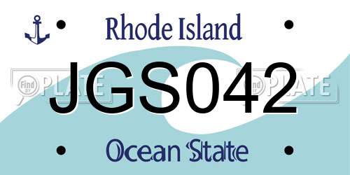 JGS042 Rhode Island License Plate