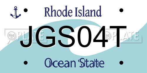 JGS04T Rhode Island License Plate