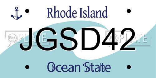JGSD42 Rhode Island License Plate