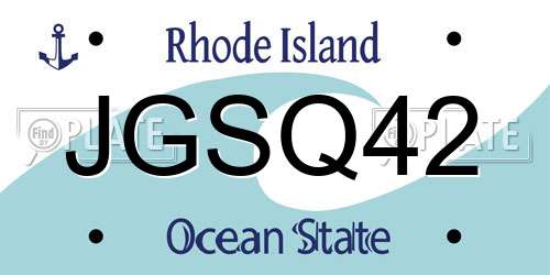 JGSQ42 Rhode Island License Plate