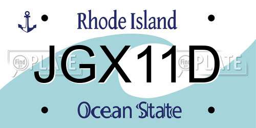JGX11D Rhode Island License Plate