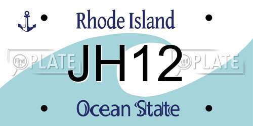 JH12 Rhode Island License Plate