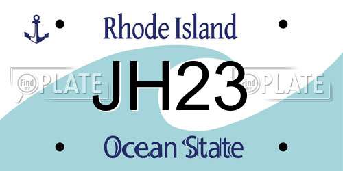 JH23 Rhode Island License Plate