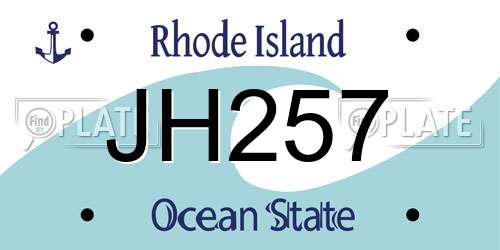 JH257 Rhode Island License Plate