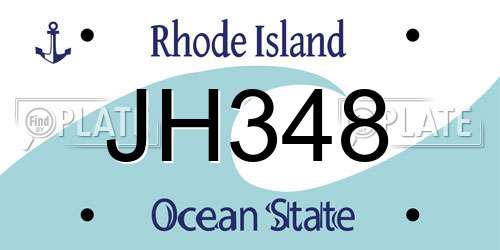 JH348 Rhode Island License Plate