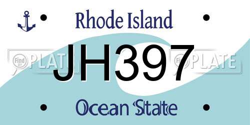 JH397 Rhode Island License Plate