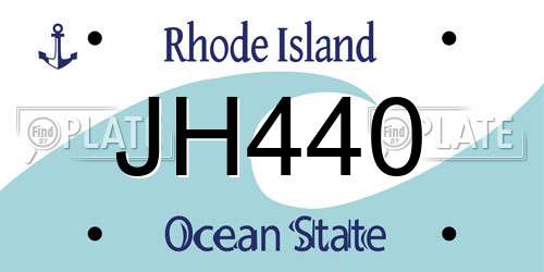 JH440 Rhode Island License Plate