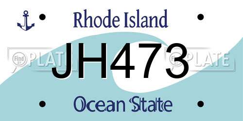 JH473 Rhode Island License Plate