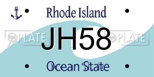 JH58 Rhode Island License Plate