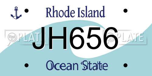 JH656 Rhode Island License Plate