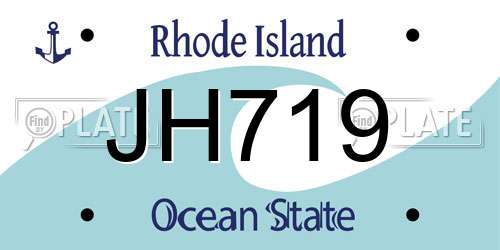 JH719 Rhode Island License Plate