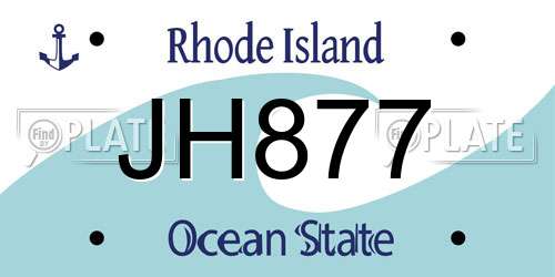 JH877 Rhode Island License Plate