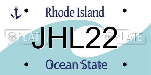 JHL22 Rhode Island License Plate