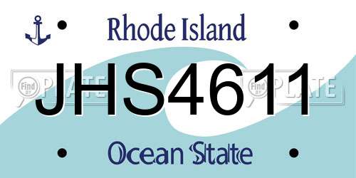 JHS4611 Rhode Island License Plate