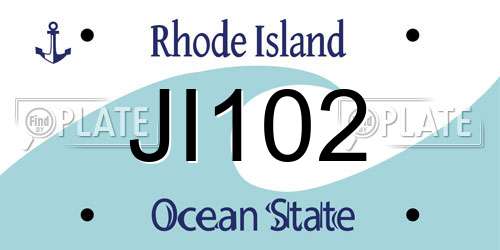 JI102 Rhode Island License Plate